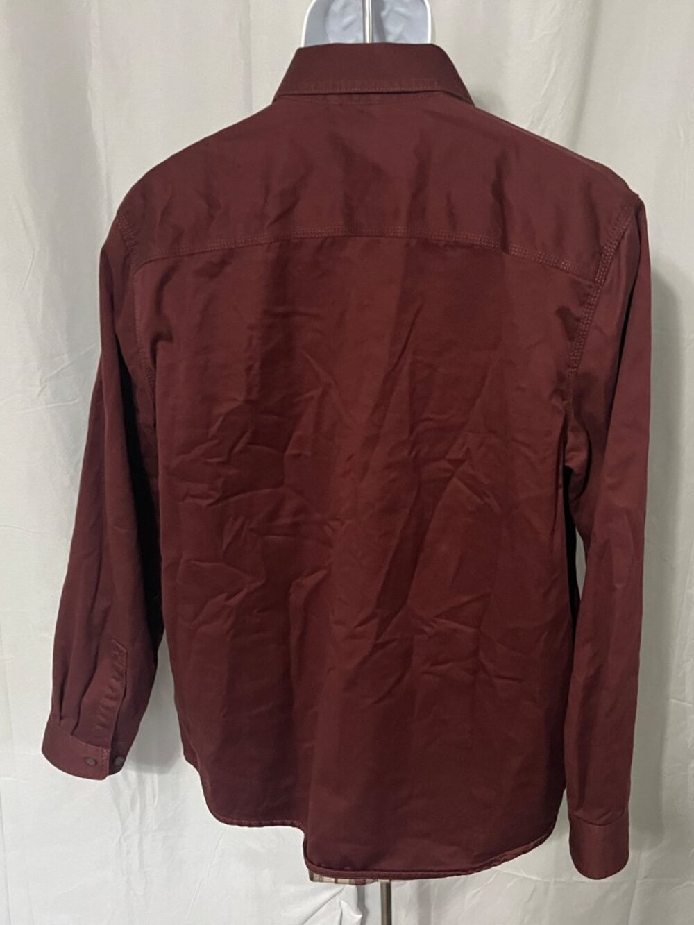 🧥 L.L. Bean Men’s Burgundy Flannel Lined Hurricane Shirt Shacket M Medium 🍂 - Picture 4 of 5